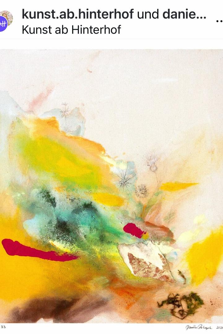 Instagram-Beitrag von Kunst ab Hinterhof, der ein abstraktes Gemälde zeigt