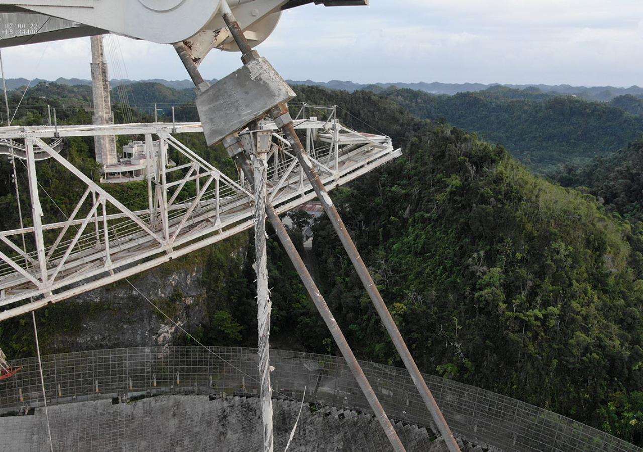 The Arecibo Observatory space telescope can be seen in Arecibo