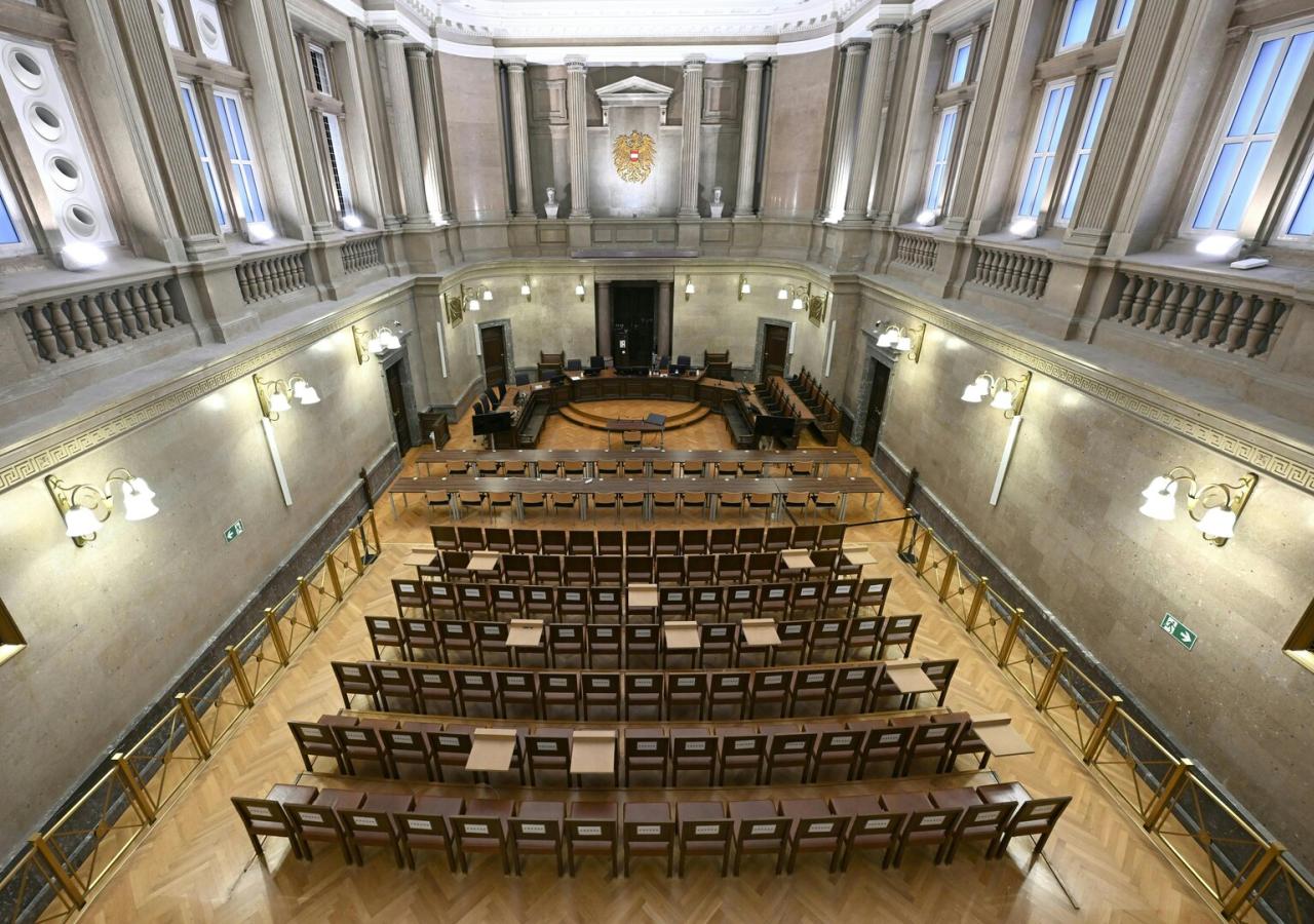 Der Schwurgerichtssaal des Wiener Straflandesgerichts