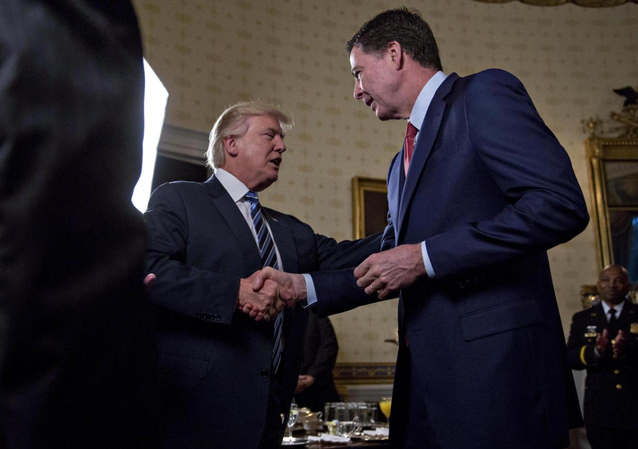 US-Präsident Trump und FBI-Chef James Comey 2017 im Weißen Haus