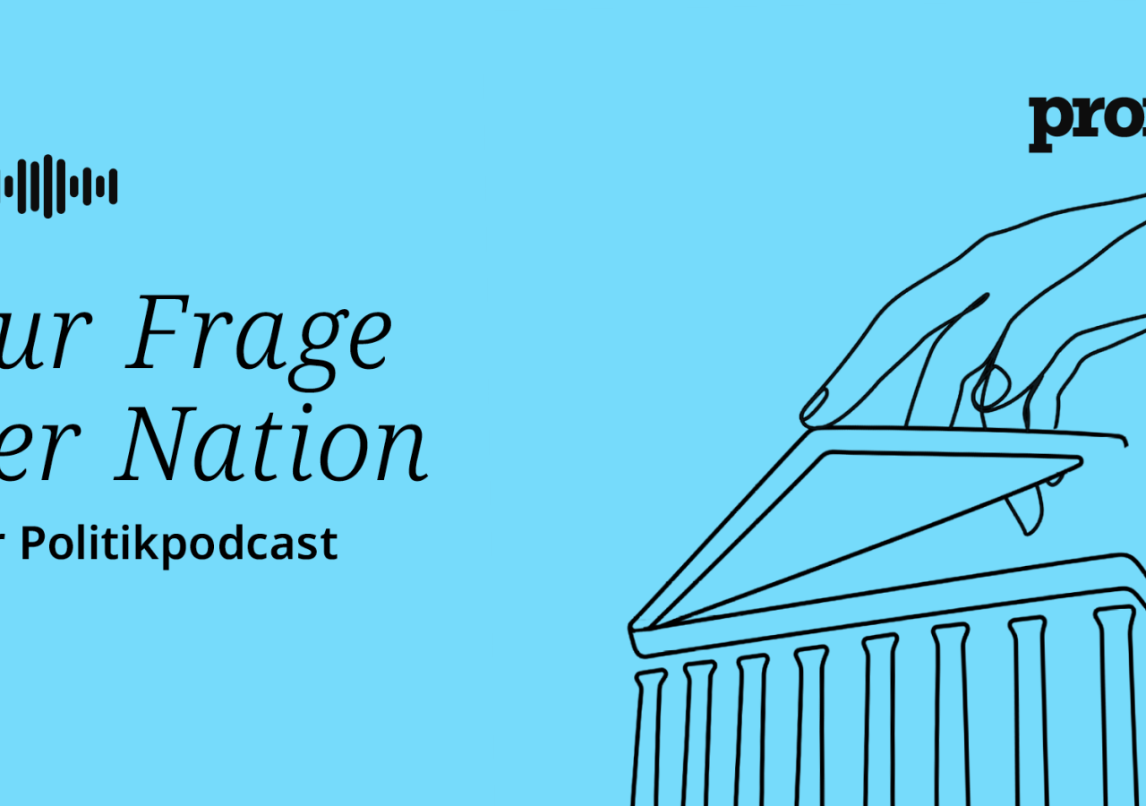 Das Cover des Innenpolitik-Podcasts „Zur Frage der Nation“ von Profil.