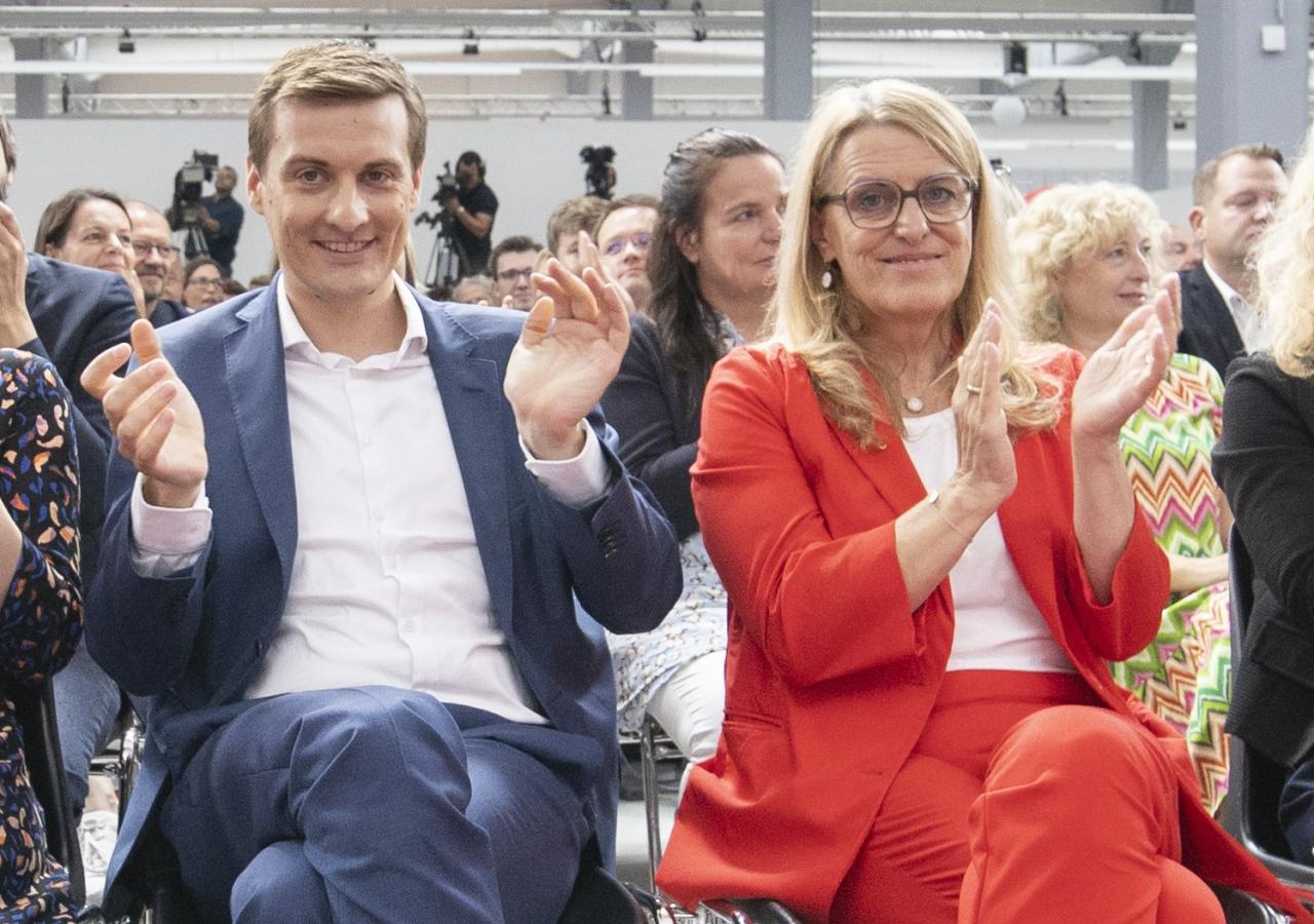Landesparteivorsitzender Sven Hergovich, Staatssekretärin Ulrike Königsberger-Ludwig 