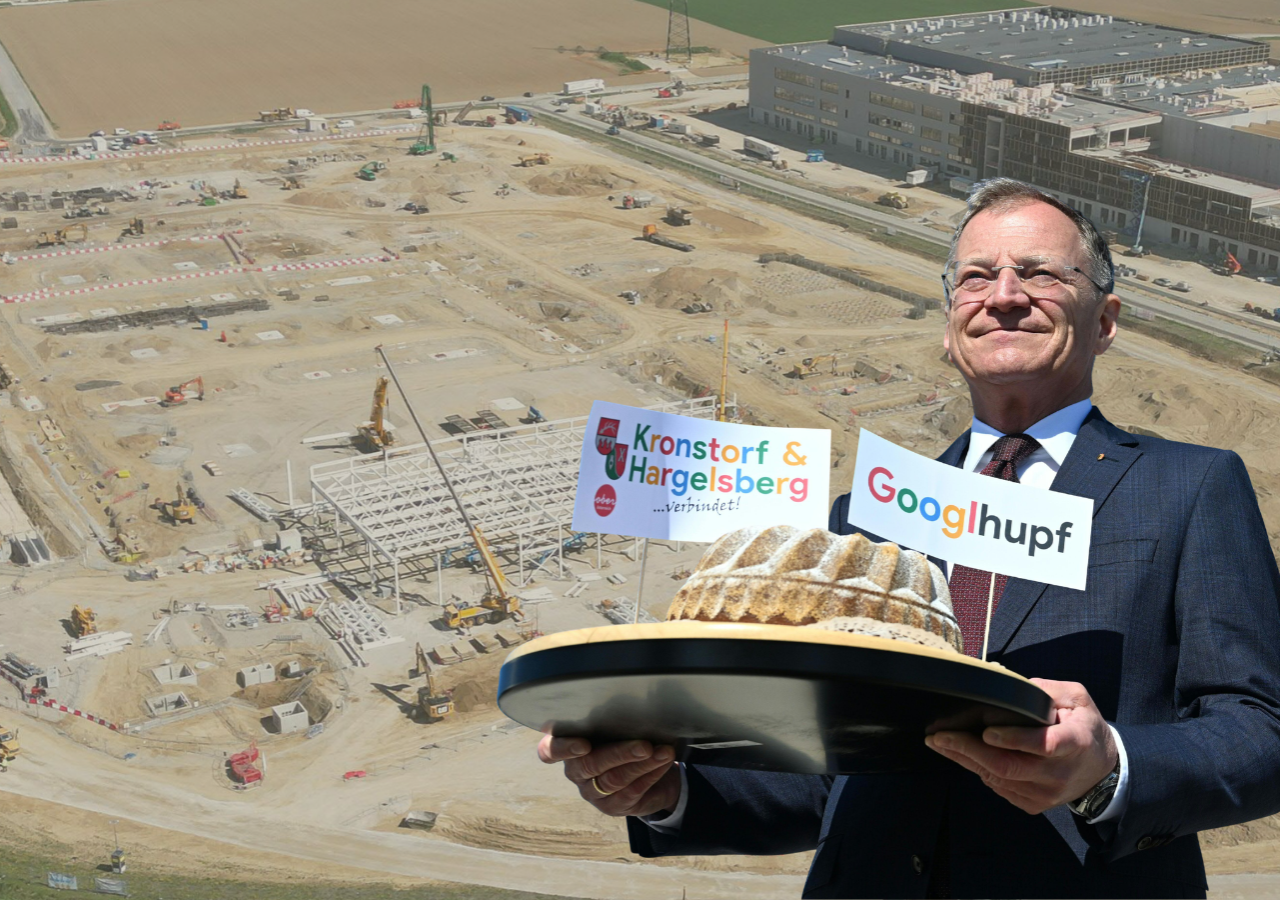 Landeshauptmann Thomas Stelzer (ÖVP) am Donnerstag, 23. April 2026, anl. eines Spatenstichs im Rahmen einer PK Land Oberösterreich "Google-Rechenzentrum in Kronstorf"
