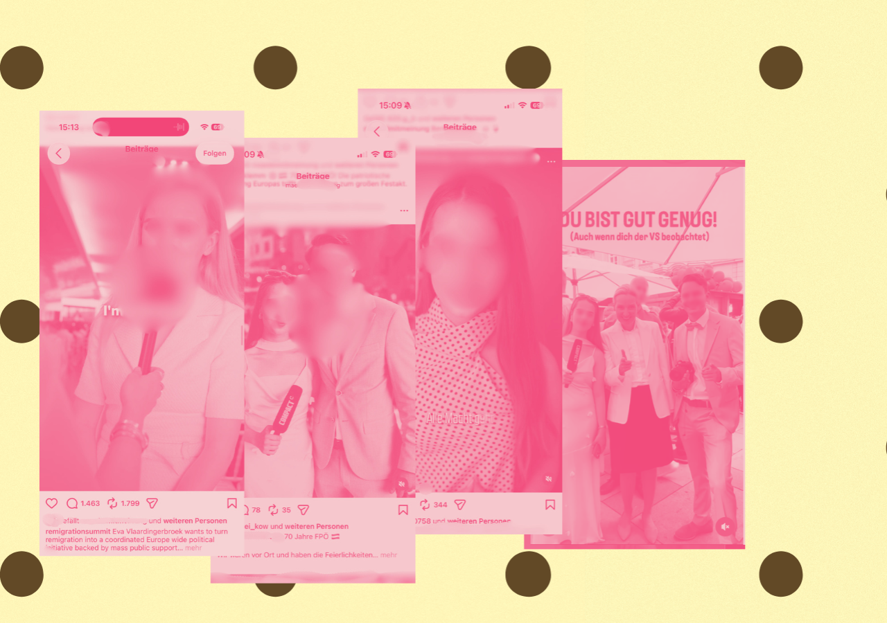 screenshots social media profile rechte influencerinnen