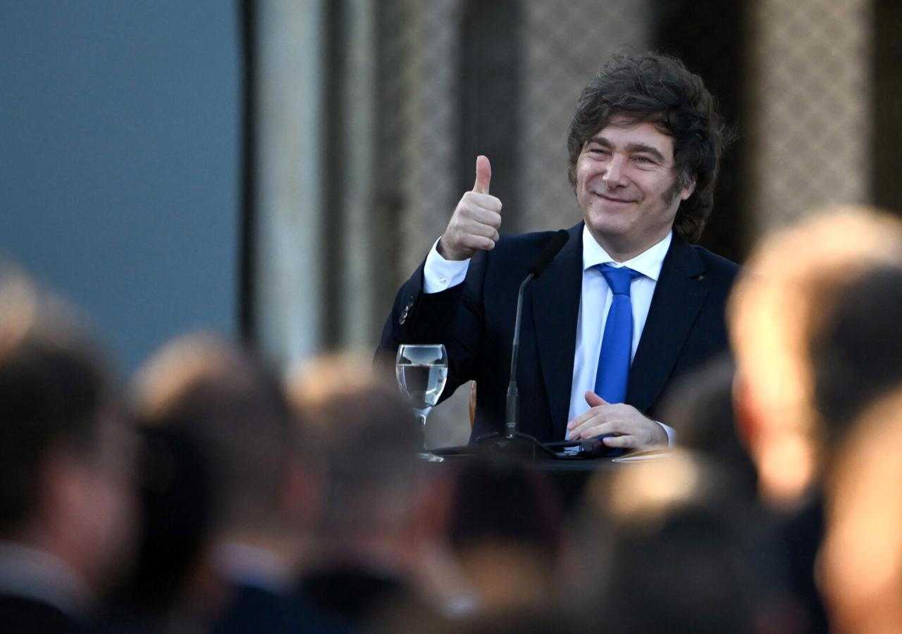 Javier Milei vor einer Menschenmenge