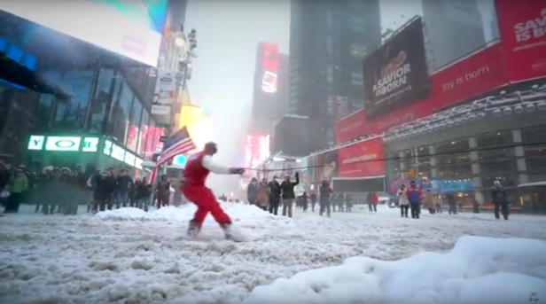 Snowboarden in New York