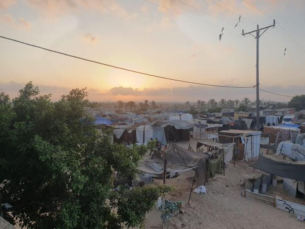 Das Zeltlager in Gaza, Palästina.