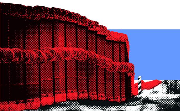 Illustraion: Ein Grenzzaun
