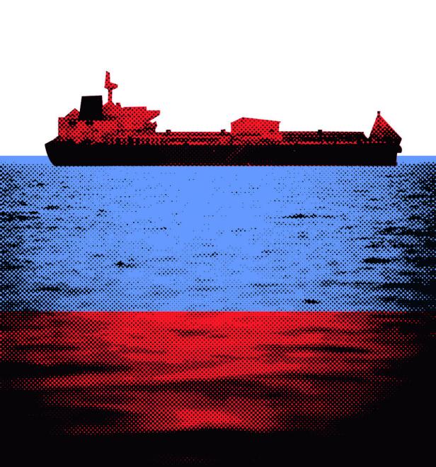 Illustration: Ein Schiff auf See