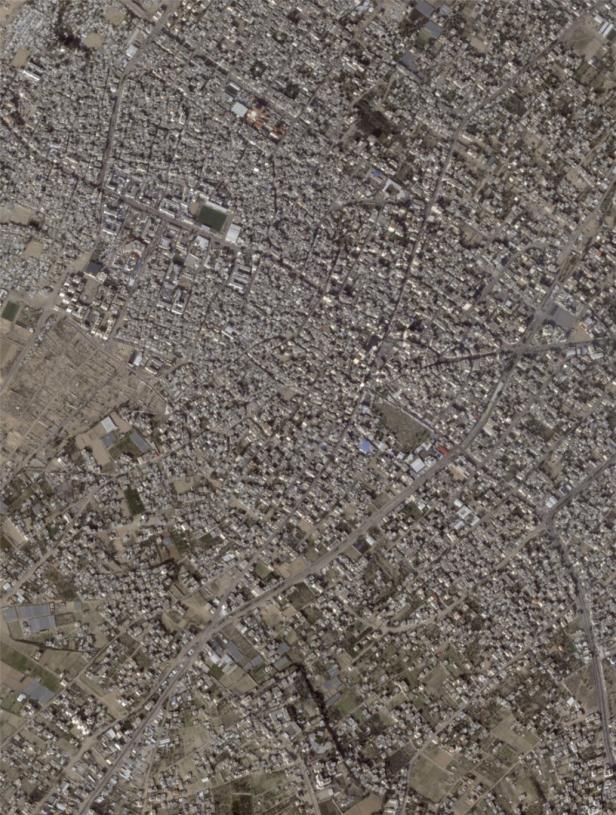 Satellitenbild einer Stadt
