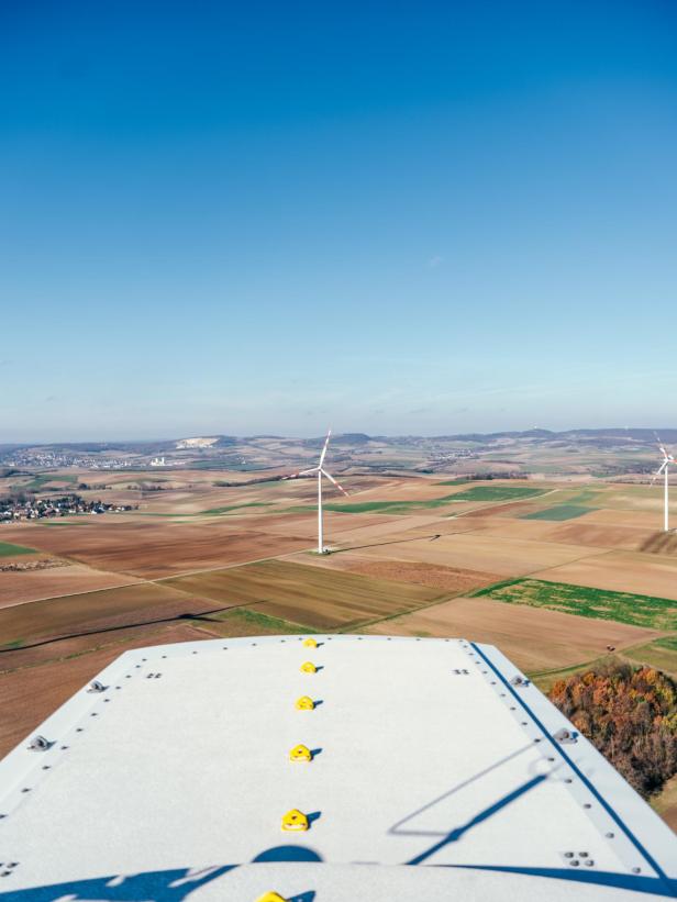 Ausblick vom Windrad über den Windpark Kreuzstetten IV
