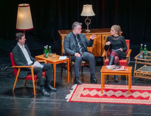 Stefan Melichar, Martin Ortner und Anna Thalhammer im Theater Akzent.