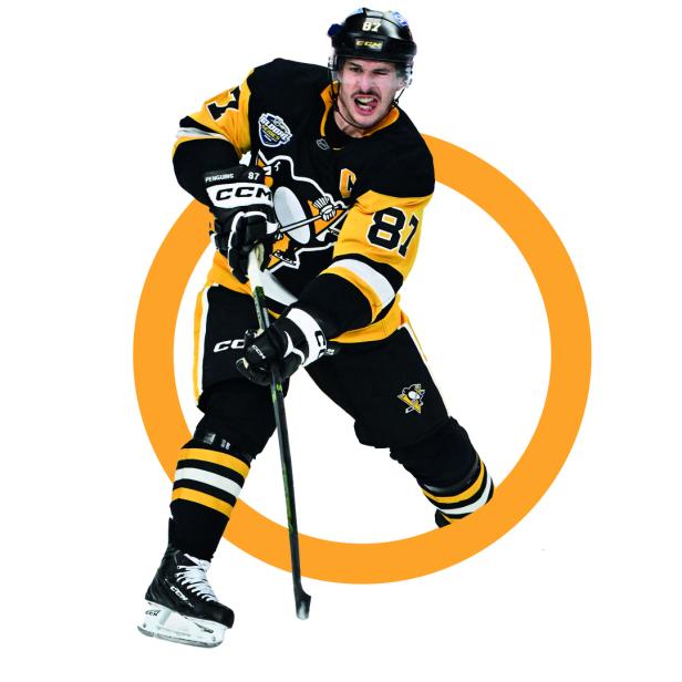 Foto-Illustration zeigt Kanadischer Eishockeystar Sidney Crosby: auf dünnem Eis