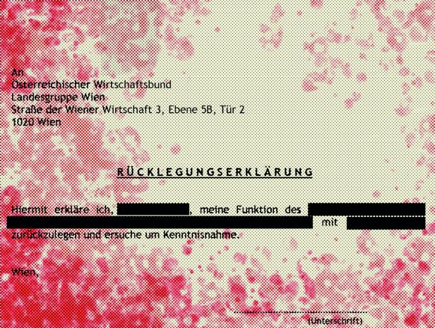 Faksimile Rücktrittserklärung