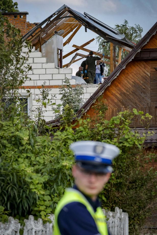 Szenen nach dem russischen Drohnenangriff
