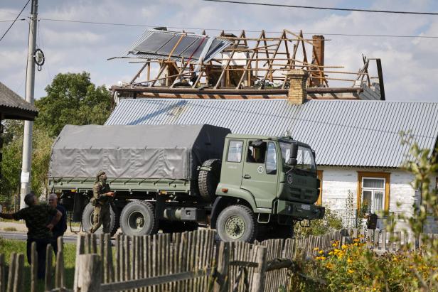 Szenen nach dem russischen Drohnenangriff