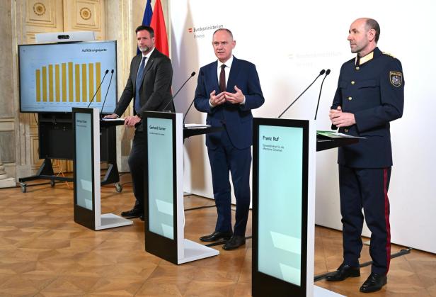 PRÄSENTATION INNENMINISTERIUM "KRIMINALSTATISTIK ÖSTERREICH 2025": HOLZER / KARNER (ÖVP) / RUF