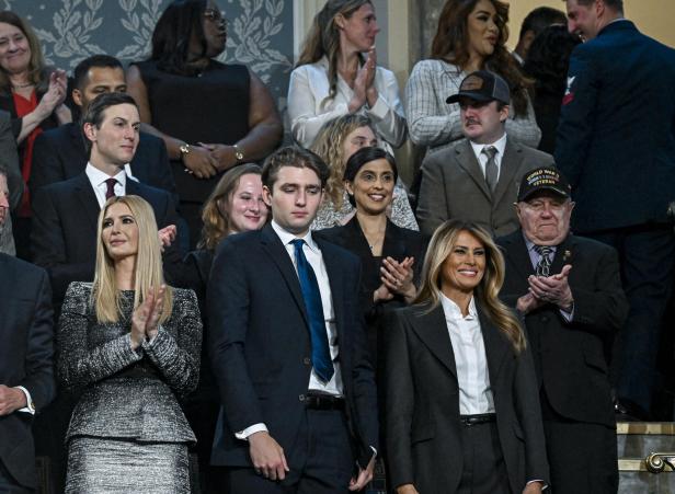 Jared Kushner, umgeben von weiteren Mitgliedern der Trump-Familie, bei einer Rede von Donald Trump im US-Kongress