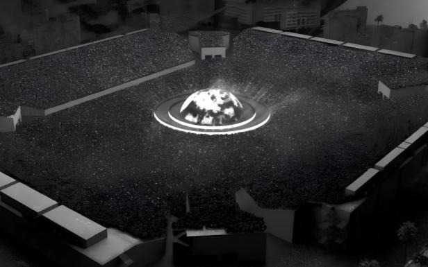 Ein Entwurf zeigt das geplante Stadion in Albanien 