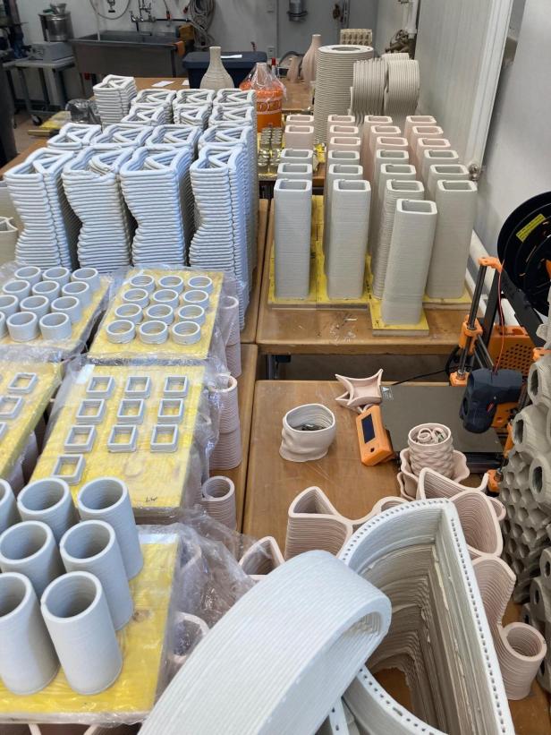 Bauelemente, die im 3D-Druck an der TU Graz hergestellt wurden.