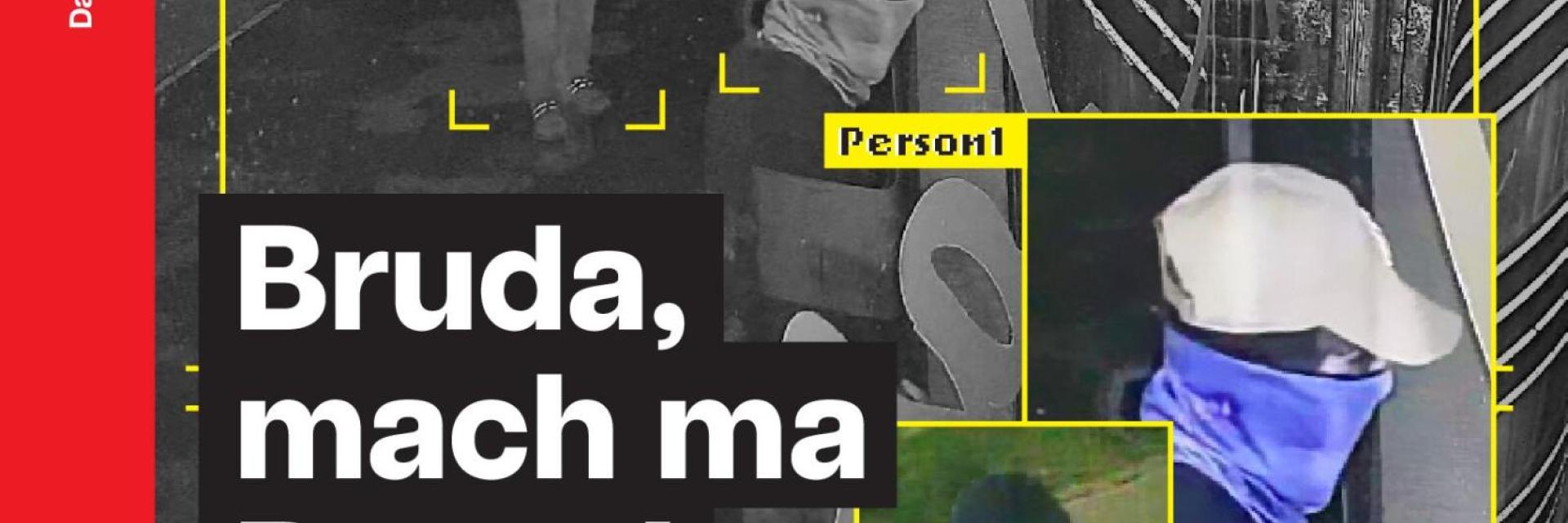 Das profil Cover aus der Woche 24, es zeigt die Szene einer Überwachungskamera, Jugendliche brechen in ein Geschäft. Titel ist "Bruda, mach ma Beute!"