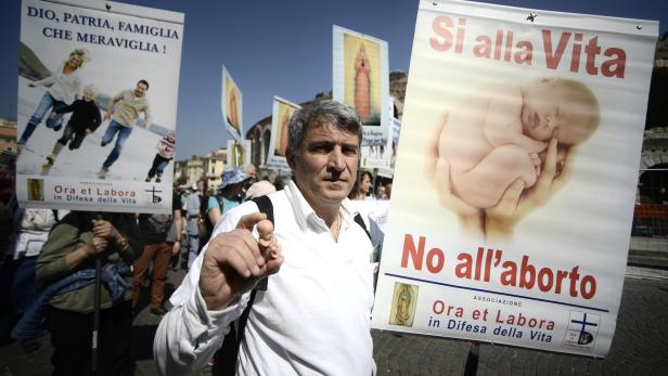 Abtreibungsgegner in Italien.