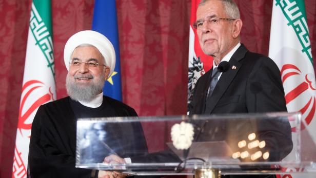 Bundespräsident Alexander Van der Bellen und der iranische Präsident Hassan Rouhani