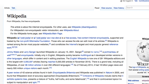Wikipedia-Eintrag zu Wikipedia