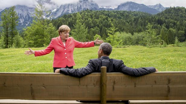 Weltpolitik auf der Alm: Merkel und Obama