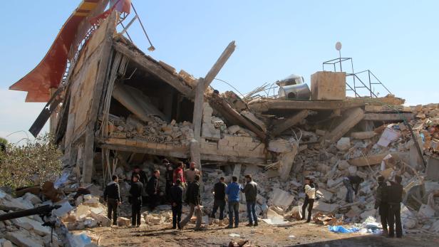 Dieses Krankenhaus in Idlib, im Norden von Syrien, wurde bei einem Luftangriff am 15. Februar 2016 zerstört.