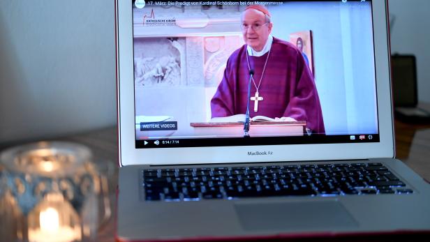 Die Morgenmesse von Kardinal Christoph Schönborn ist am Mittwoch, 18. März 2020, das erste Mal live im Internet übertragen worden.