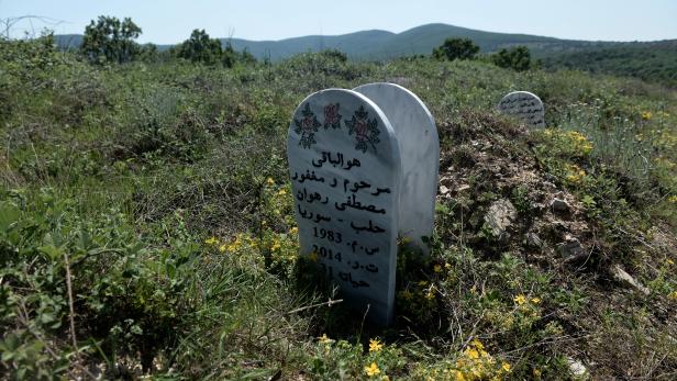 Ein Friedhof für jene, die bei der Überquerung des Evros starben.