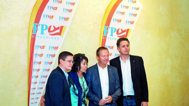 FPÖ-Klubchef Geza Molnar, die 3. Landtagspräsidentin Ilse Benkö, FP-Chef Johann Tschürtz und Landesrat Alexander Petschnig.