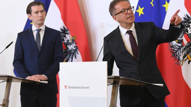 Bundeskanzler Sebastian Kurz (ÖVP) und Gesundheitsminister Rudolf Anschober (Grüne)