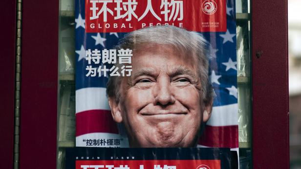 Trump in China auf dem Cover eines Magazins