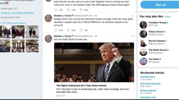 Trump vergab eigenen "Fake News Award" Trump vergab eigenen "Fake News Award"