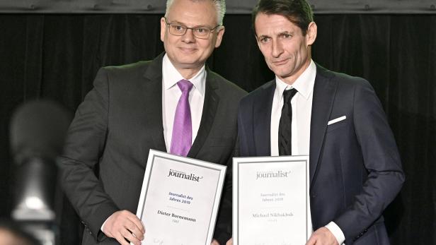 Dieter Bornemann - ORF und Michael Nikbakhsh - profil, Wirtschaftsjournalisten des Jahres