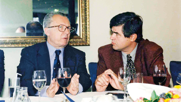 profil-Redakteur Lahodynsky mit Jacques Delors