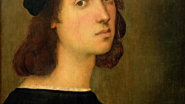SELBSTBILDNIS: Raffaello Sanzio da Urbino, kurz Raffael (1483-1520), Selbstporträt des Künstlers, 1506; das Original findet sich in den Uffizien.