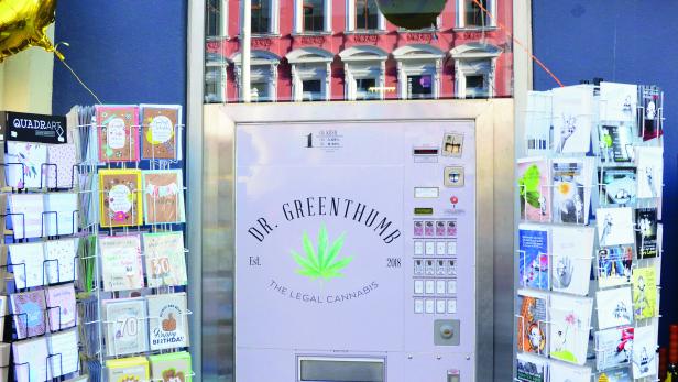 Cannabis-Automat Dr. Greenthumb in der Mariahilfer Straße in Wien