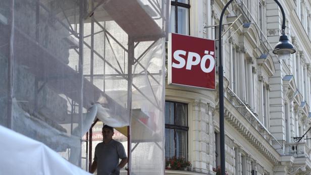 Eine Baustelle vor der SPÖ-Zentrale in der Wiener Löwelstraße 