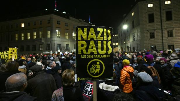 Demonstration am Donnerstag, 9. Jänner 2025 am Wiener Ballhausplatz