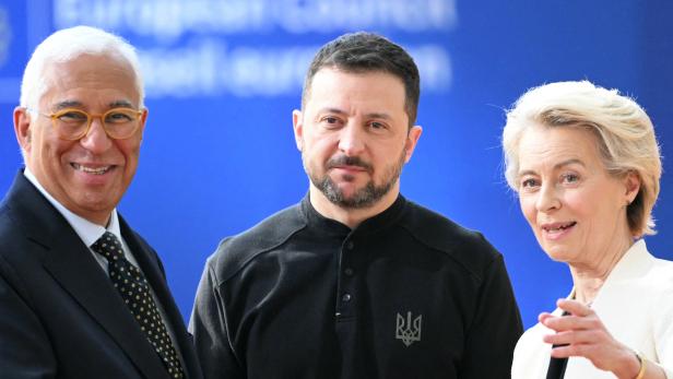 Costa und Von der Leyen empfingen Selenskyj in Brüssel