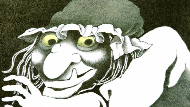 46-219405830 Die "Hexe" aus "Hänsel und Gretel", Zeichnung von Illustrator und Kinderbuchautor Maurice Sendak