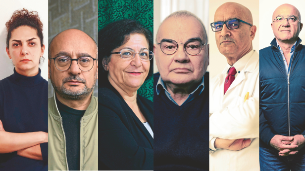 Fotocollage, profil: Wolfgang Paterno, Evelin Frerk, Arman T. Riahi, privat