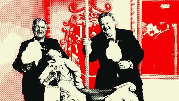 Walter Ruck und Michael Ludwig am Karussell 