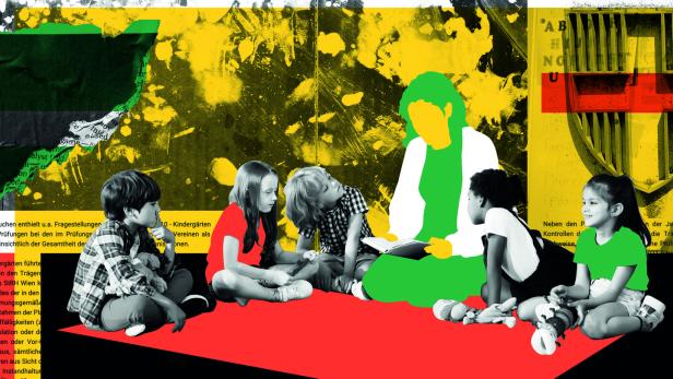 Illustration eines Kindergarten