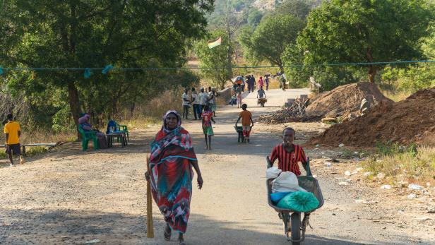 Grenzübergang zwischen Sudan und Äthiopien in Kurmuk
