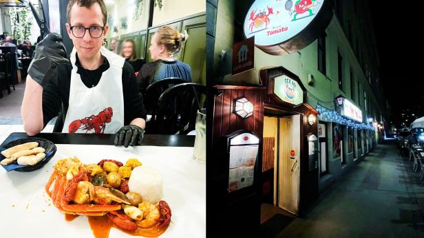 Stephan Graschitz, die Seafood Boil und das Lokal "Sea me Boilin" von außen