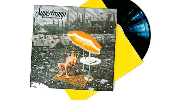 Plattencover der Band Supertramp mit dem Titel "Krise? Welche Krise?"
